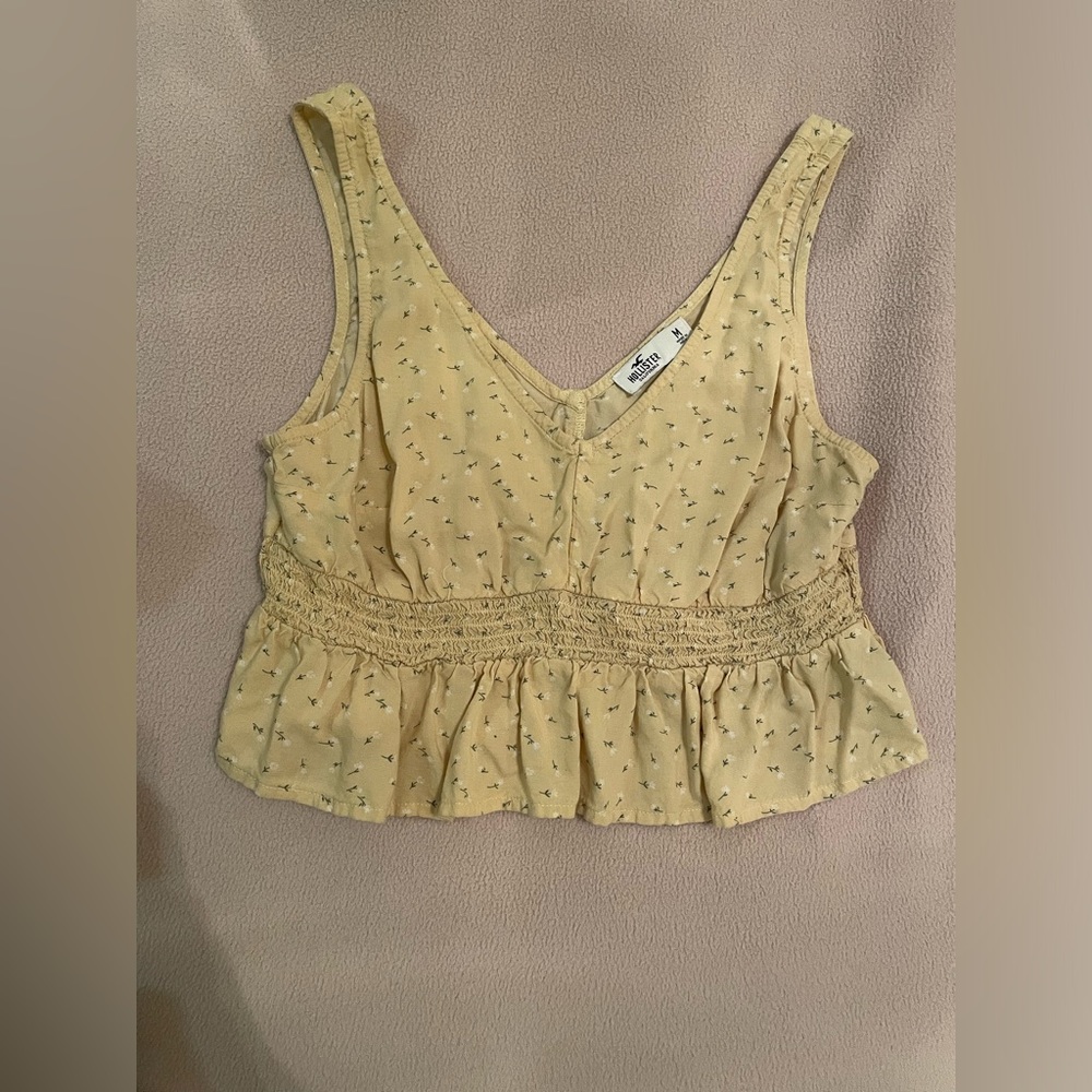 Hollister yellow tank crop top
